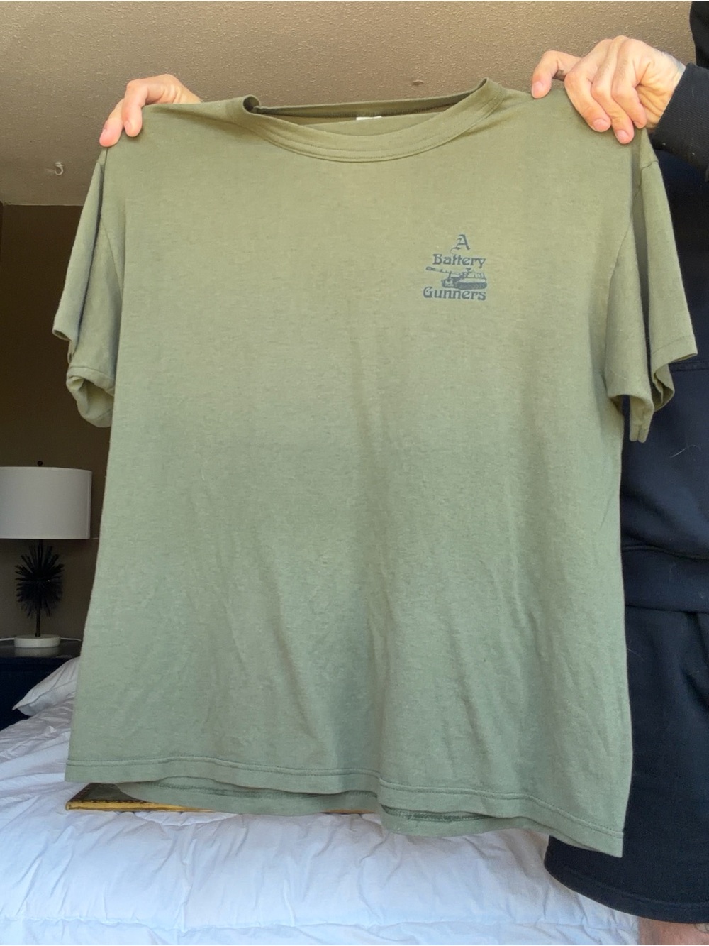1970’s A Battery Gunners Olive Green Crew Neck T‑Shirt